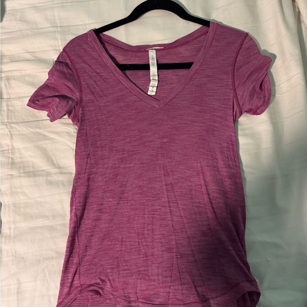lululemon athletica Magenta V-Neck Tee